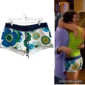 lucky brand sweatpants M cut off shorts low rise retro floral hippie boho Y2K